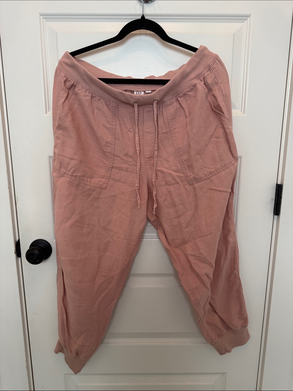 GAP Blush Pink linen Cotton Drawstring Joggers